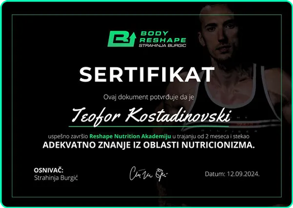 Body Reshape сертификат